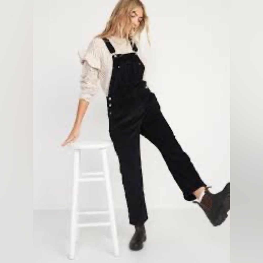 Old Navy corduroy overalls.